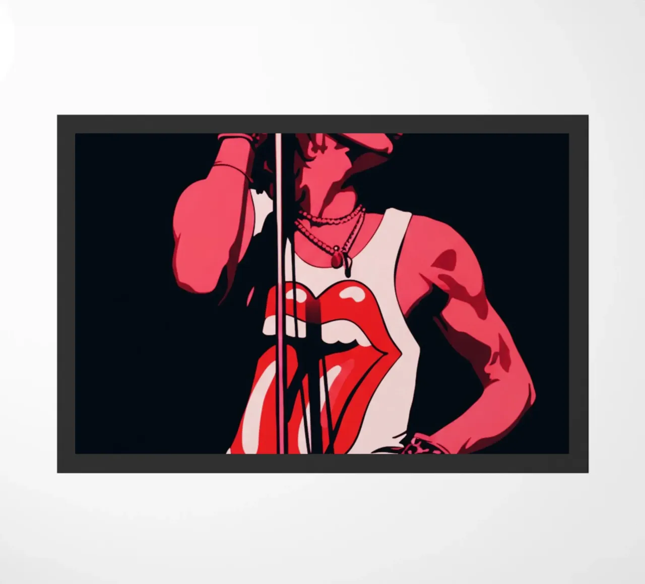 Mick Jagger in rosa nero zerbino da Lembayung art