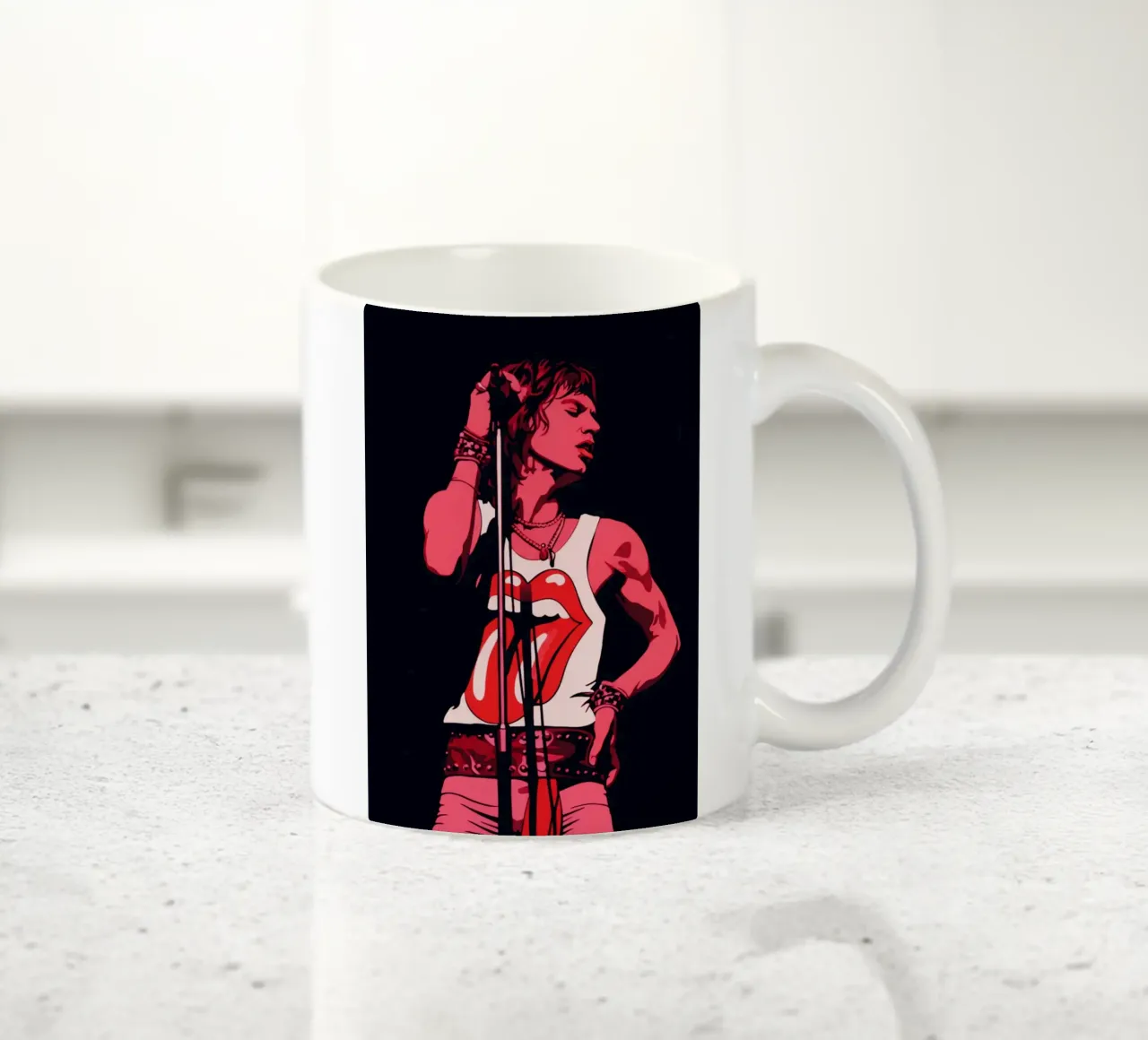 Mick Jagger in rosa nero tazza in ceramica da Lembayung art