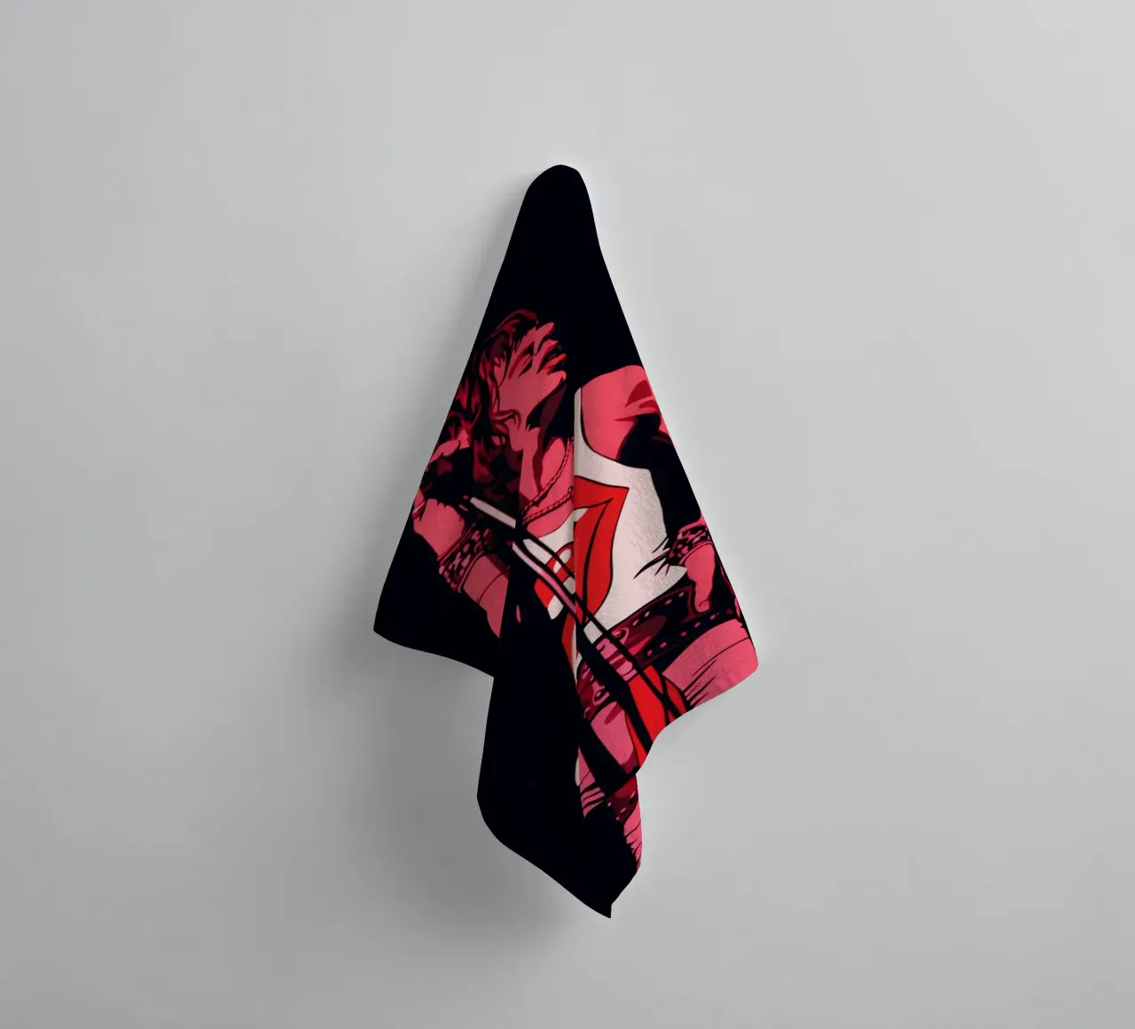 Mick Jagger in rosa nero asciugamano da bagno da Lembayung art