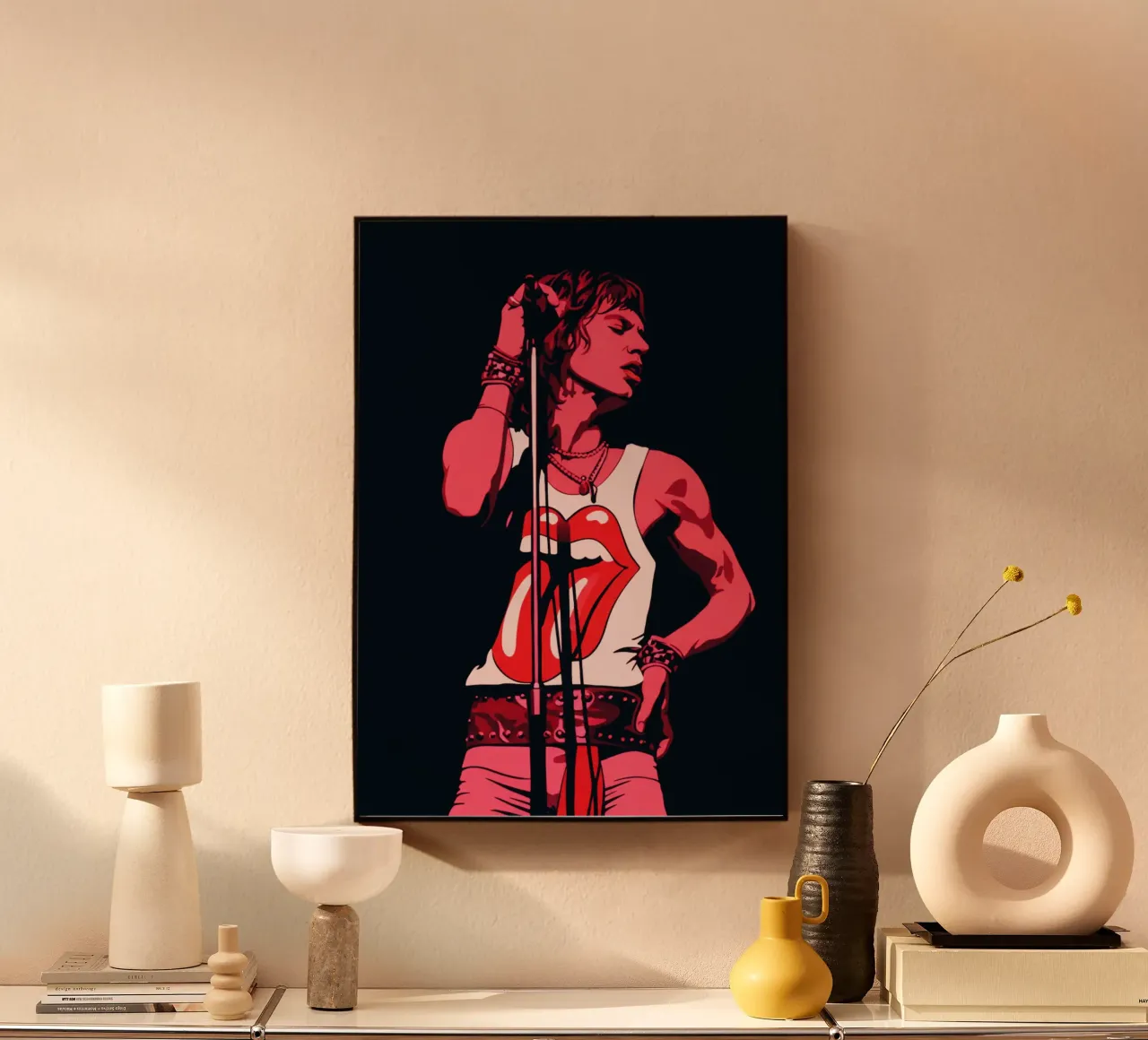 Mick Jagger in rosa nero plexiglass da Lembayung art