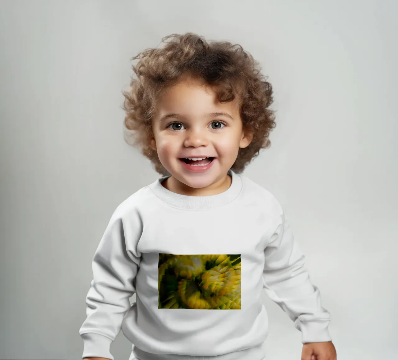 Motif dynamique abstrait en jaune, vert et blanc. sweat pour bébé de Something for you