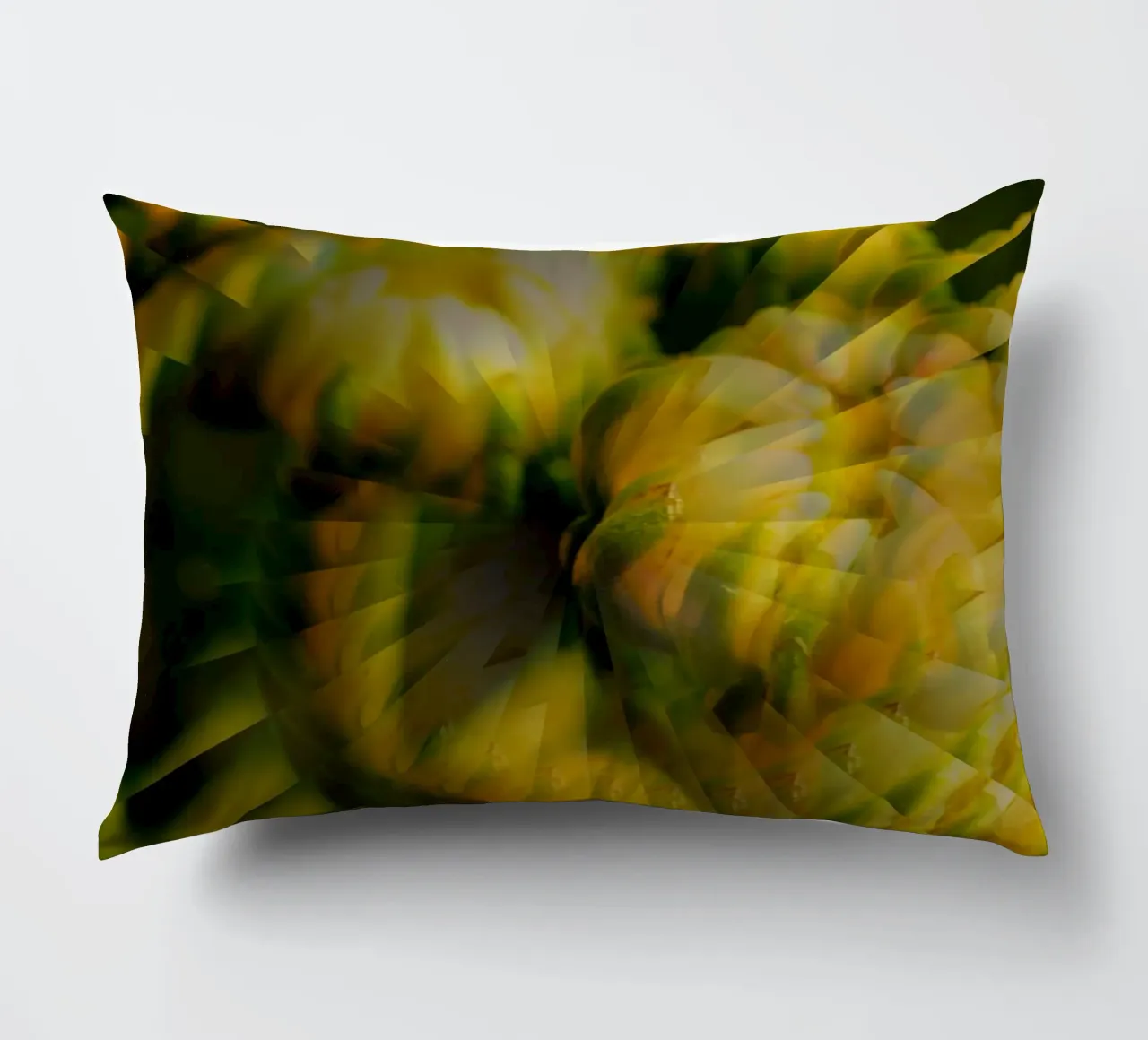 Motif dynamique abstrait en jaune, vert et blanc. coussin de Something for you