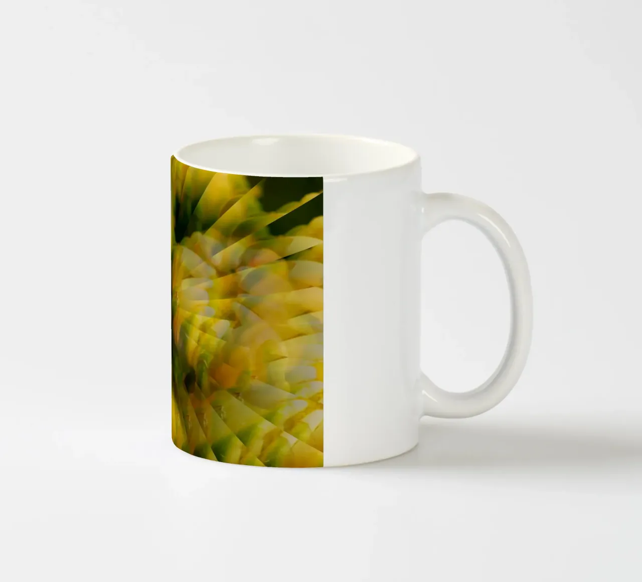 Motif dynamique abstrait en jaune, vert et blanc. mug en céramique de Something for you