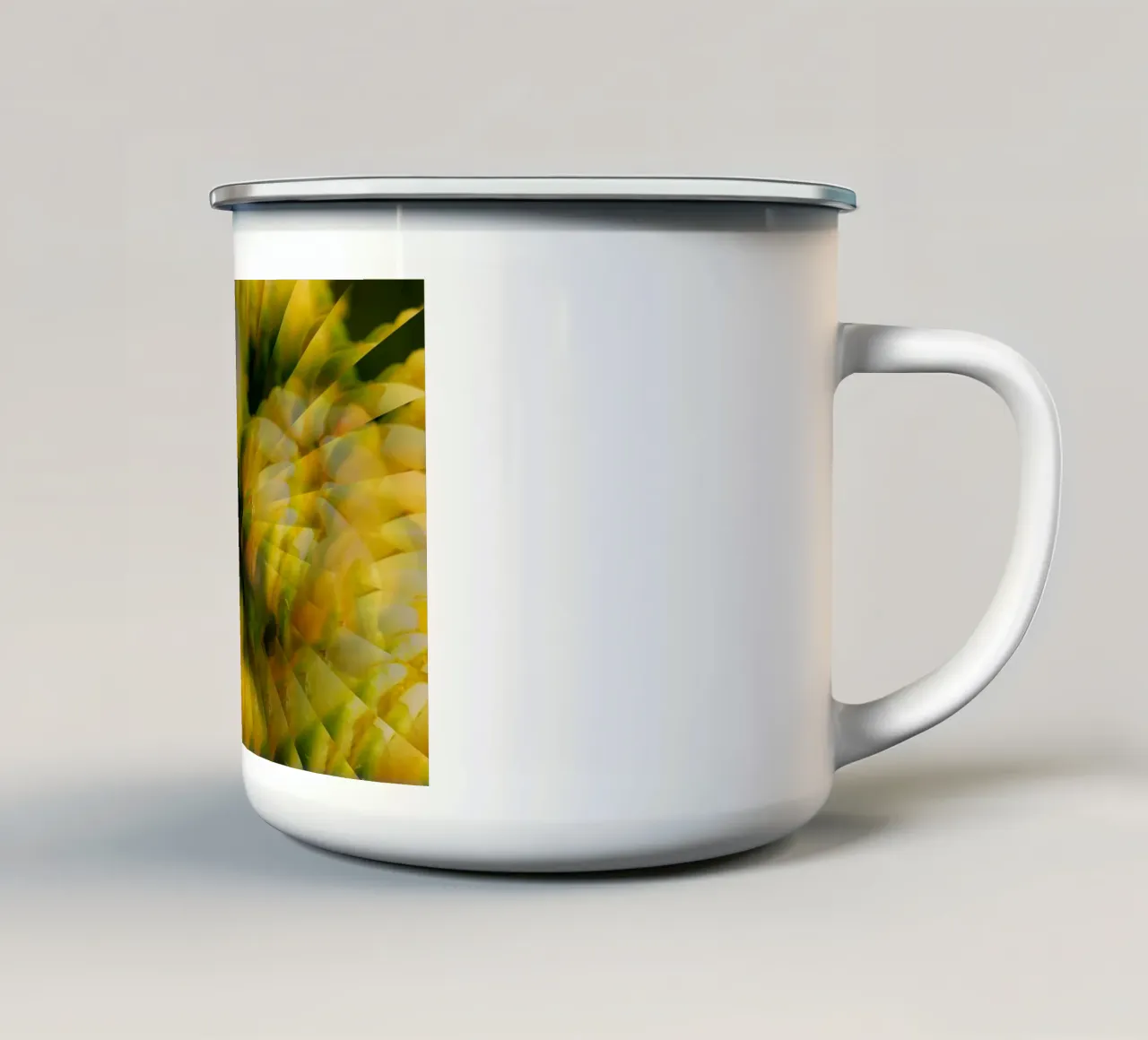 Motif dynamique abstrait en jaune, vert et blanc. mug en émail de Something for you
