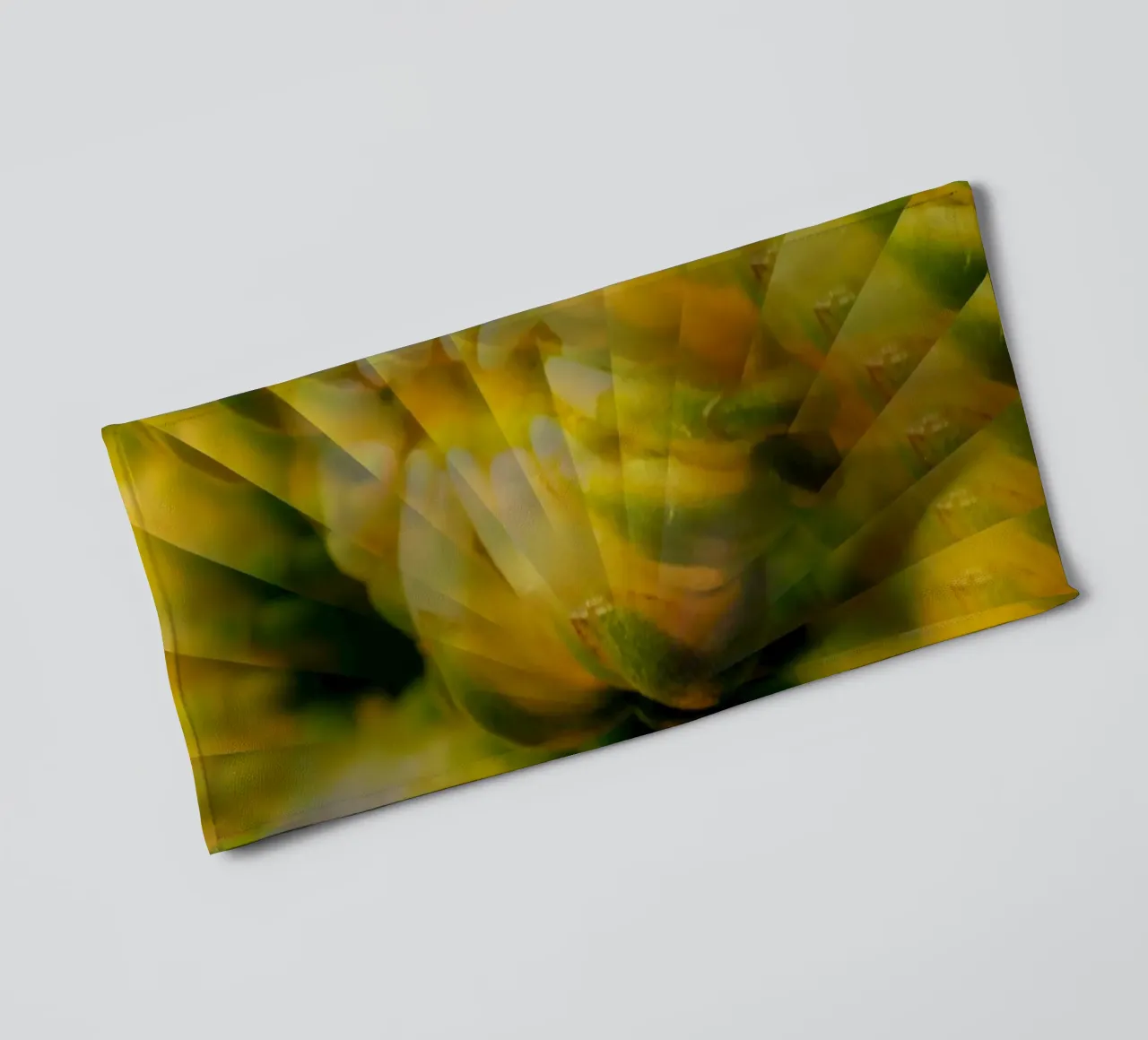 Abstract dynamic pattern in yellow, green and white. towel by Something for you