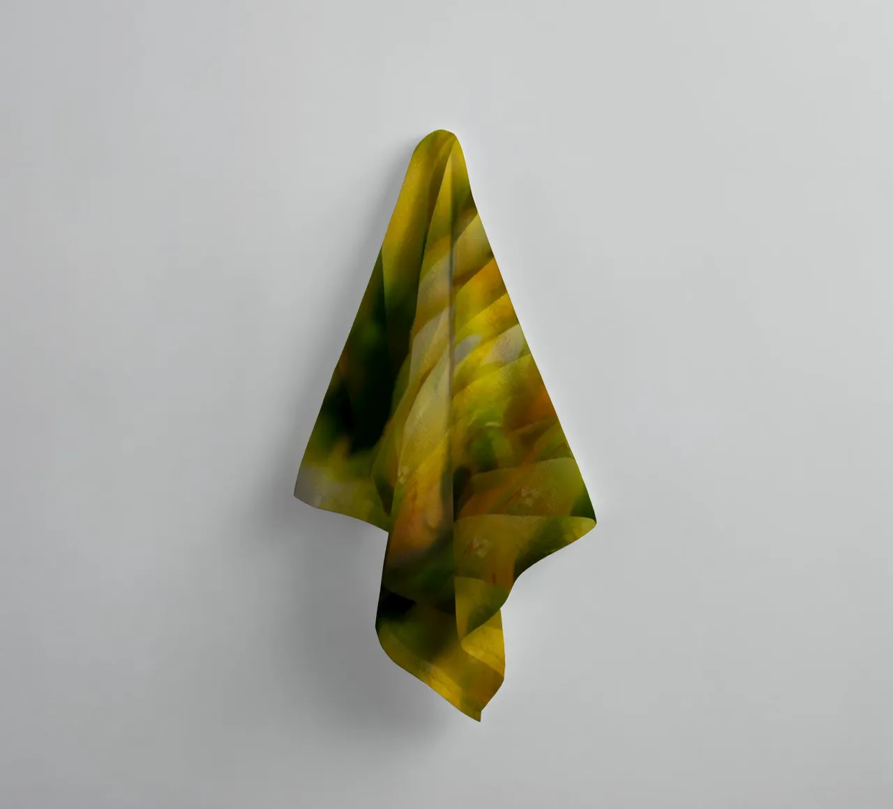 Disegno dinamico astratto in giallo, verde e bianco. asciugamano da bagno da Something for you