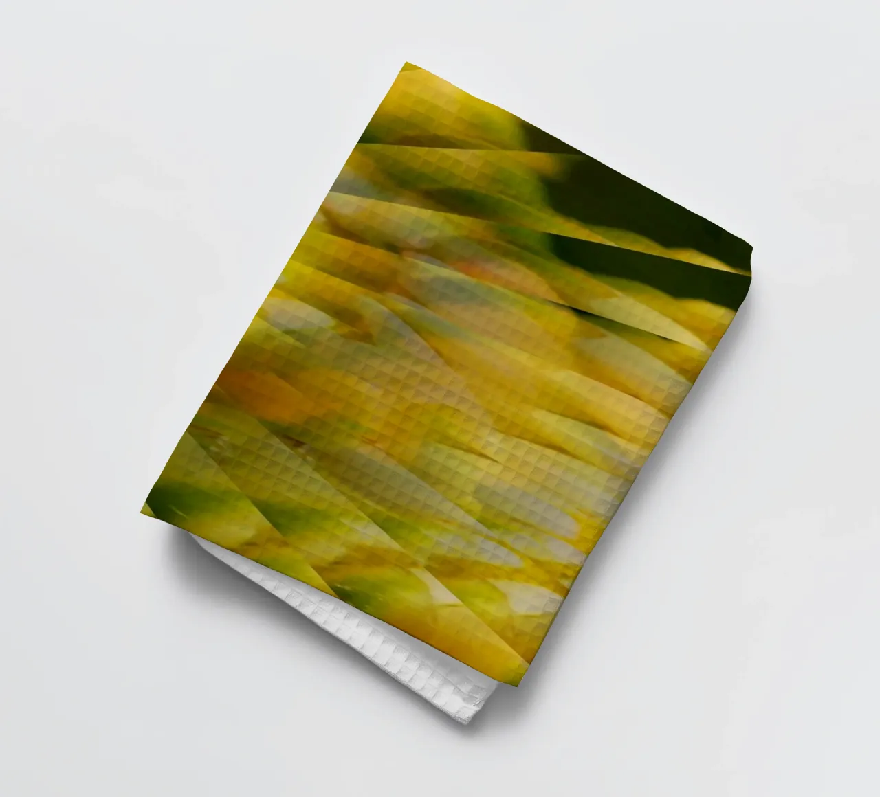 Motif dynamique abstrait en jaune, vert et blanc. torchon de Something for you
