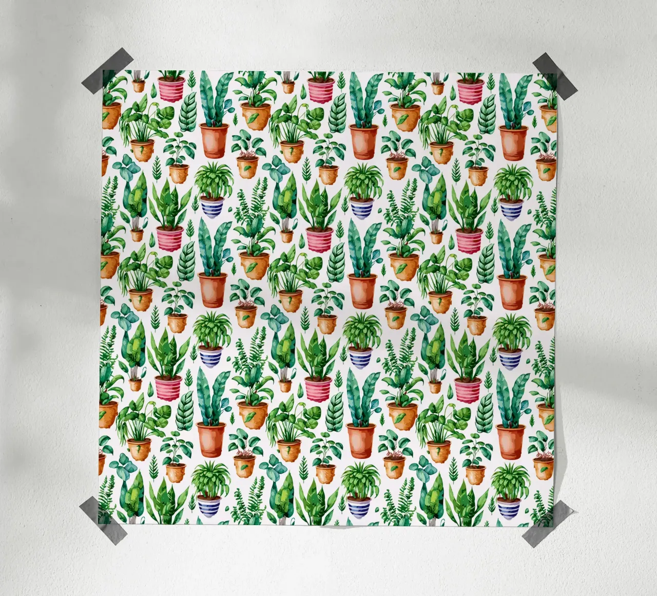 Piante da appartamento poster con telaio in legno da Hightown Design