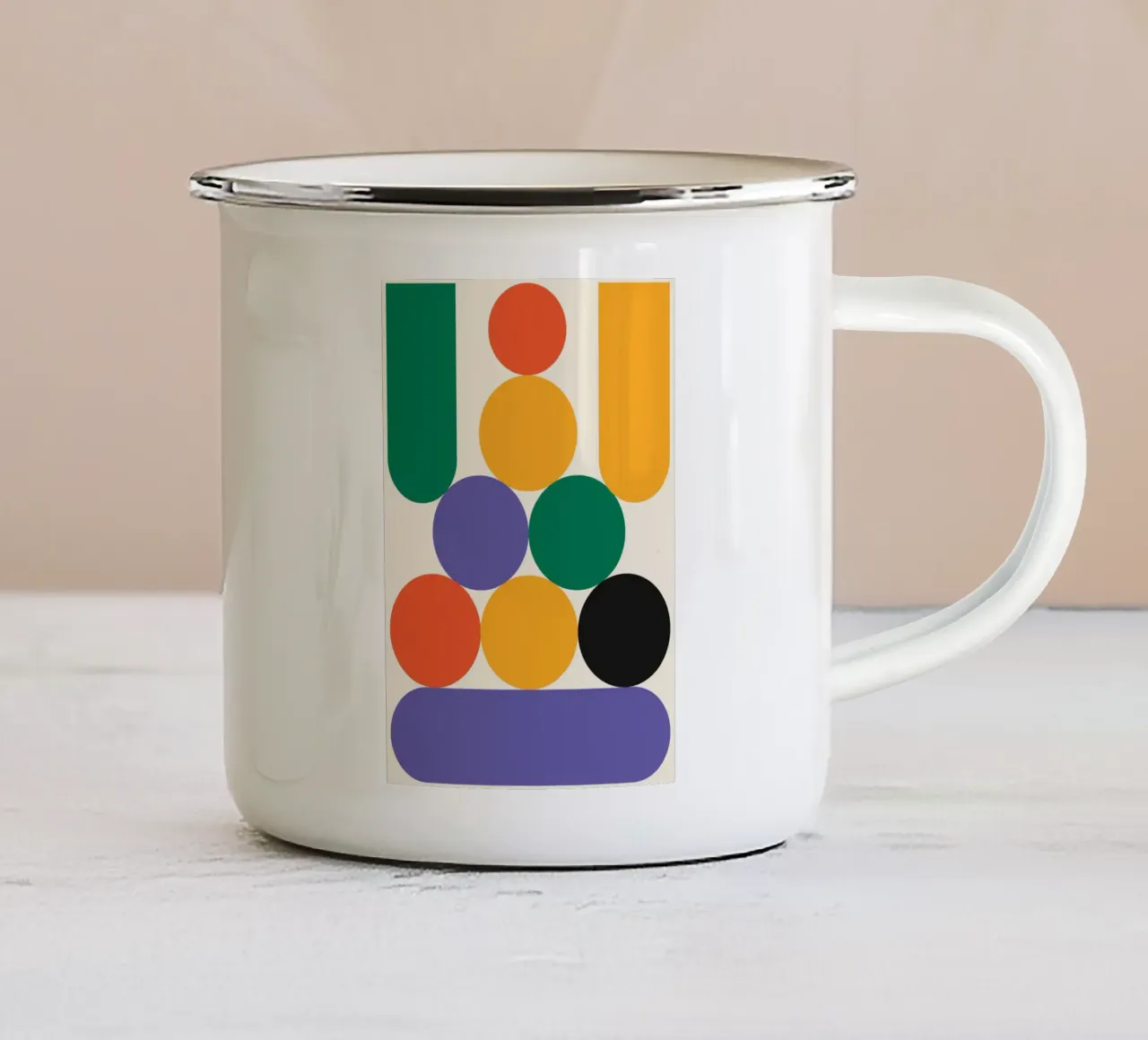 Palla impilata Bauhaus in grassetto tazza in smalto da Family Bauhaus Art