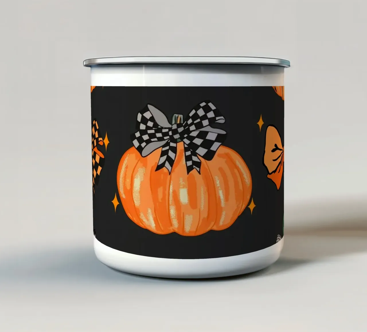 Coquette Zucca Illustrazione autunnale carina tazza in smalto da EDMPROJECT