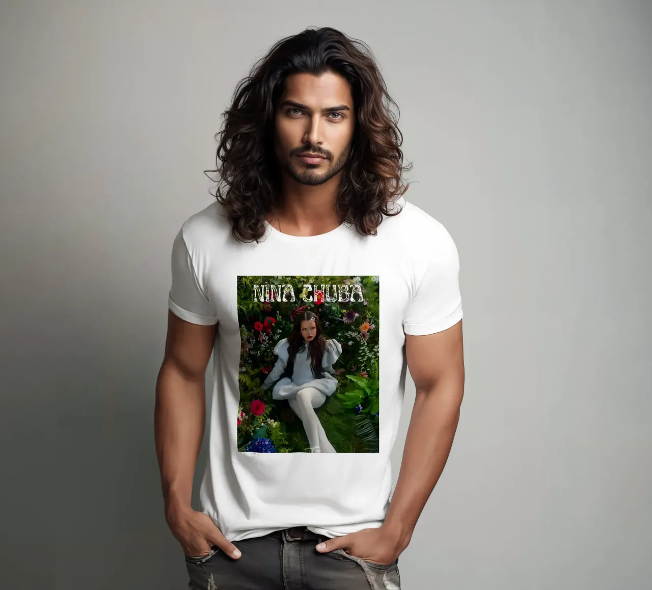 Fiori di Chuba t-shirt da vintage singer