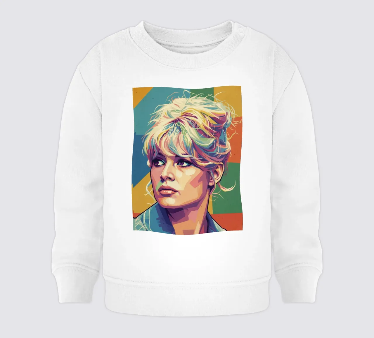 Ritratto pop art di Brigitte Bardot felpa neonato da Hantamrata