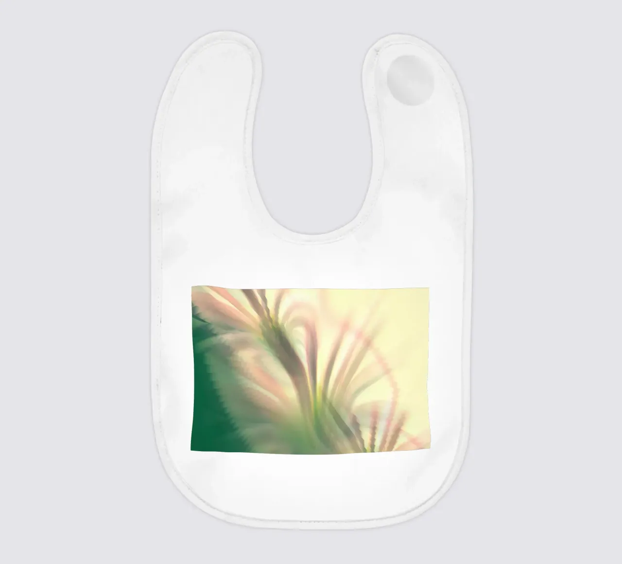 Abstract dynamic pattern in pink, white and green. baby bib by Something for you