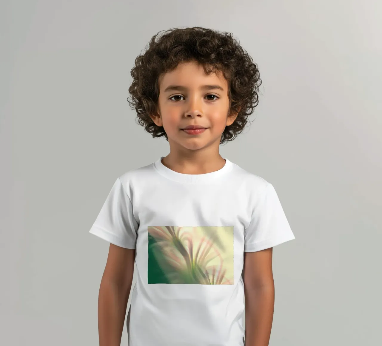 Abstract dynamic pattern in pink, white and green. kids t-shirt by Something for you