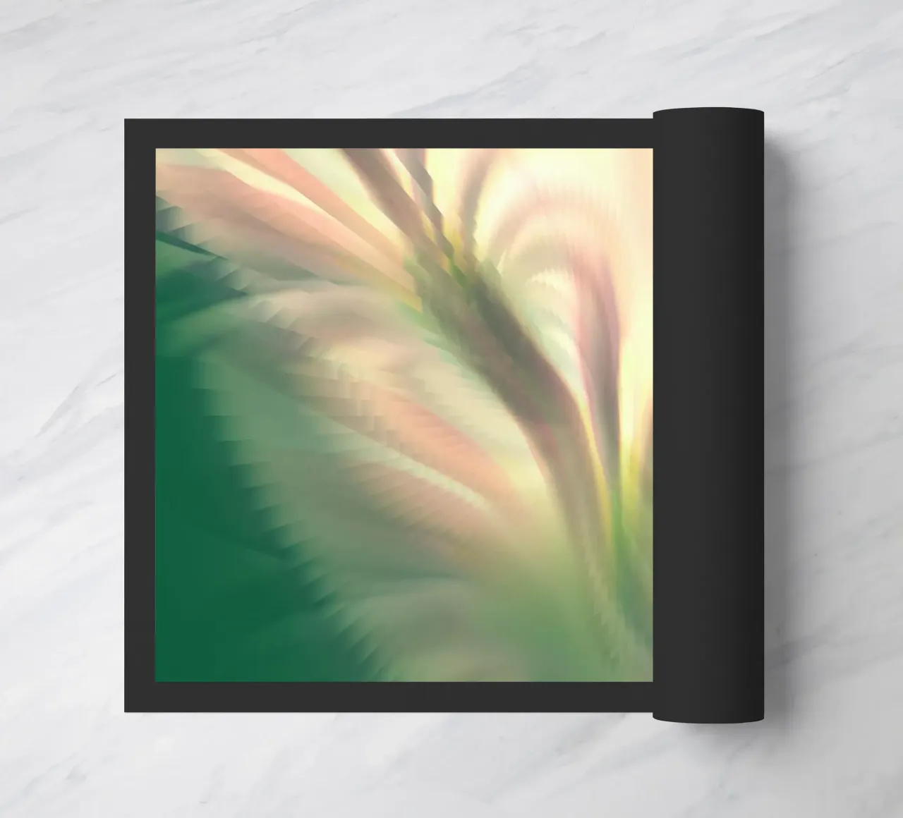 Abstract dynamisch patroon in roze, wit en groen. deurmat van Something for you