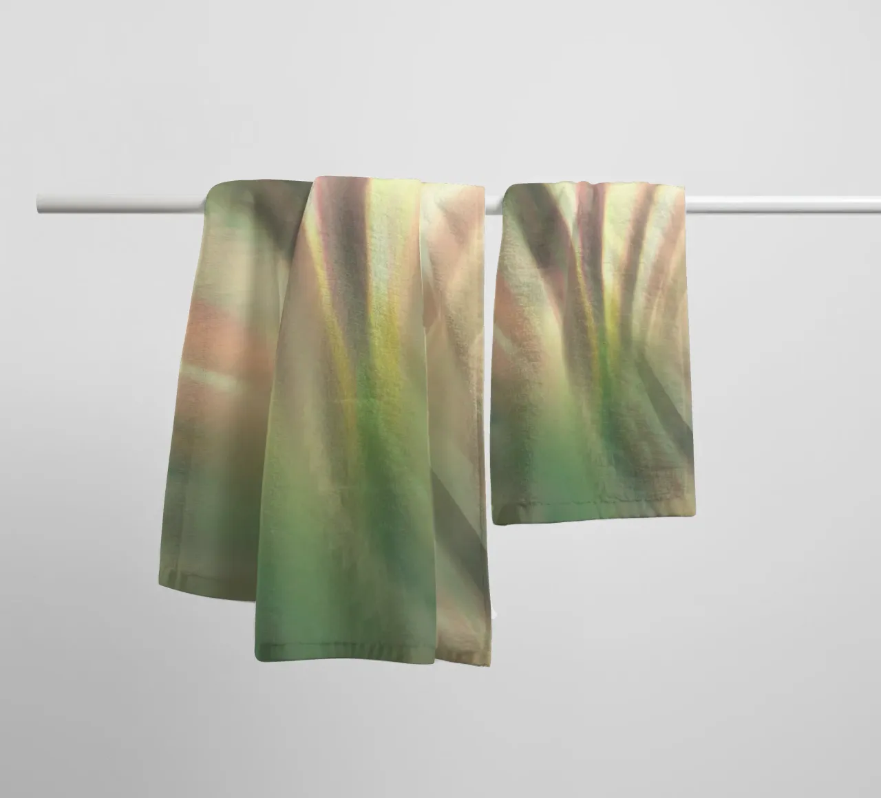 Abstract dynamic pattern in pink, white and green. towel by Something for you