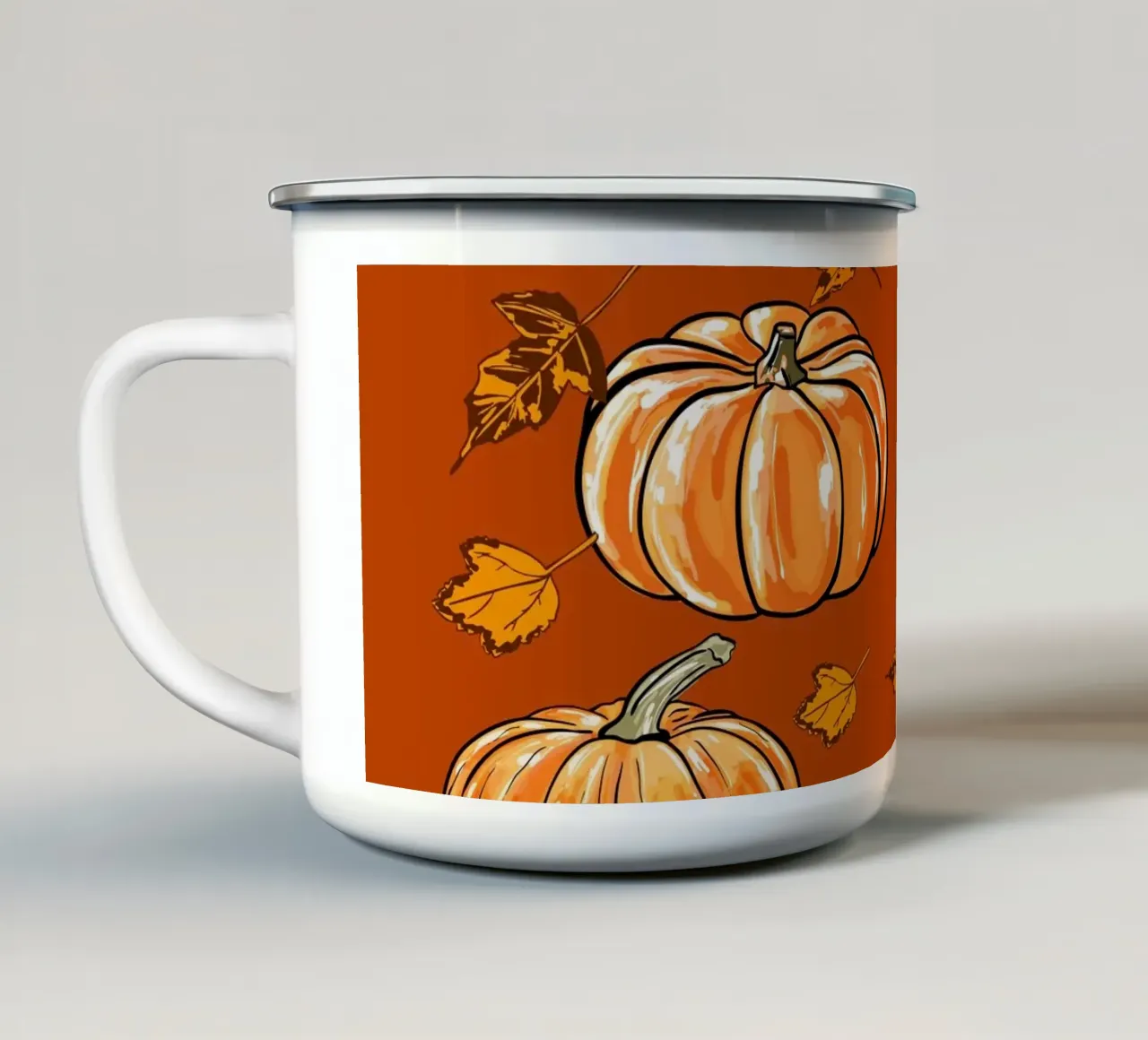 Zucche d'autunno tazza in smalto da EDMPROJECT