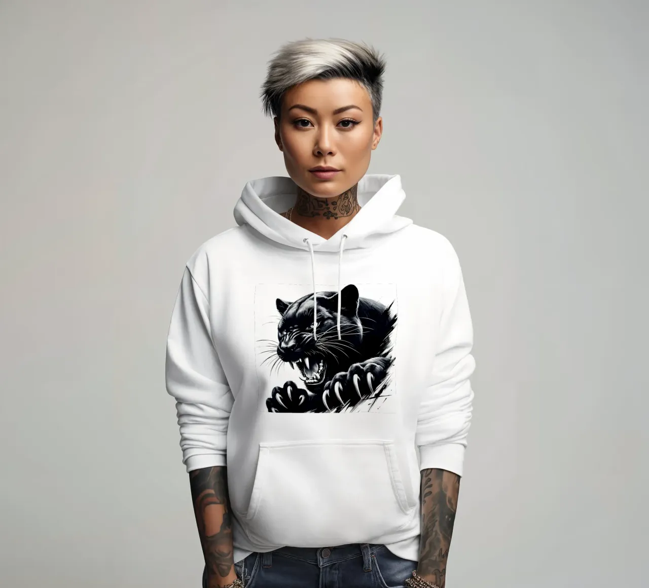 BLACK PANTHER ROAR felpa con cappuccio da ARTOMATIC