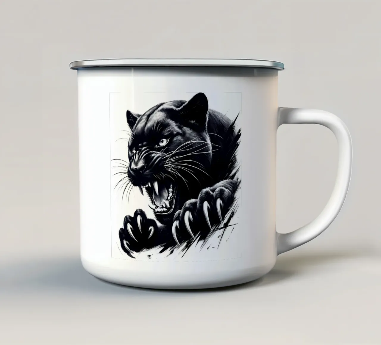 BLACK PANTHER ROAR tazza in smalto da ARTOMATIC