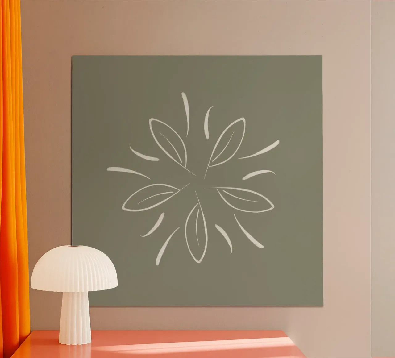 Elements Seasons | Earth Leaves Spring | Line Illustration poster con telaio in plastica da sabidussi