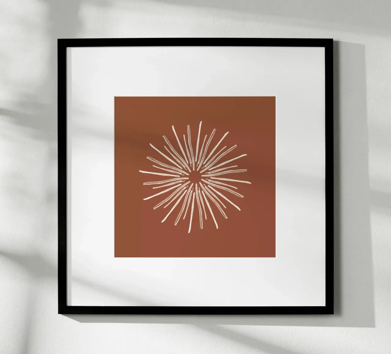 Elements Seasons | Fire Sun Summer | Abstract Illustration poster con telaio in plastica da sabidussi