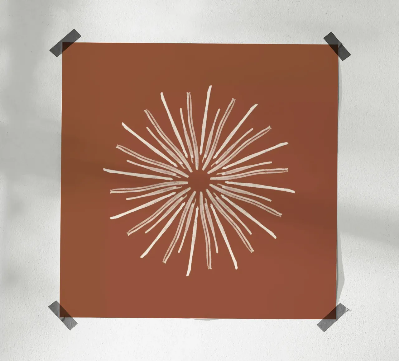 Elements Seasons | Fire Sun Summer | Abstract Illustration poster con telaio in plastica da sabidussi