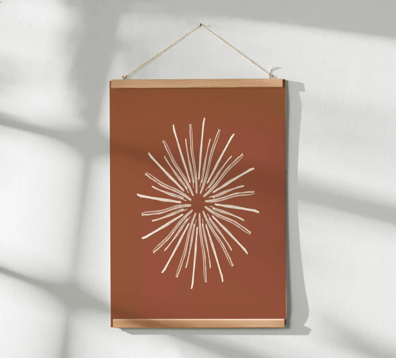Elements Seasons | Fire Sun Summer | Abstract Illustration poster con telaio in plastica da sabidussi