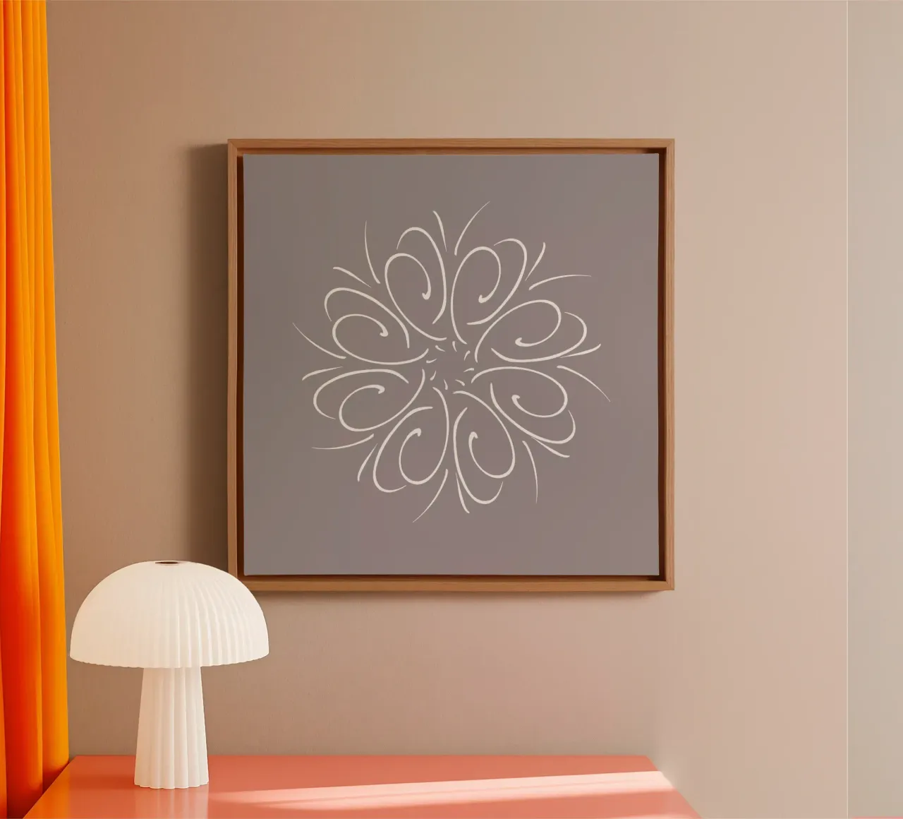 Elements Seasons | Air Wind Autumn | Abstract Illustration canvas with Floater frame by sabidussi