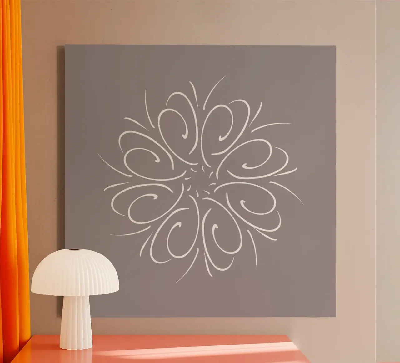 Elements Seasons | Air Wind Autumn | Abstract Illustration canvas with Floater frame by sabidussi