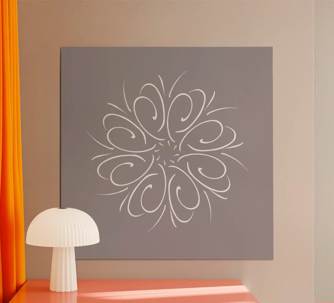 Elements Seasons | Air Wind Autumn | Abstract Illustration poster con telaio in legno da sabidussi