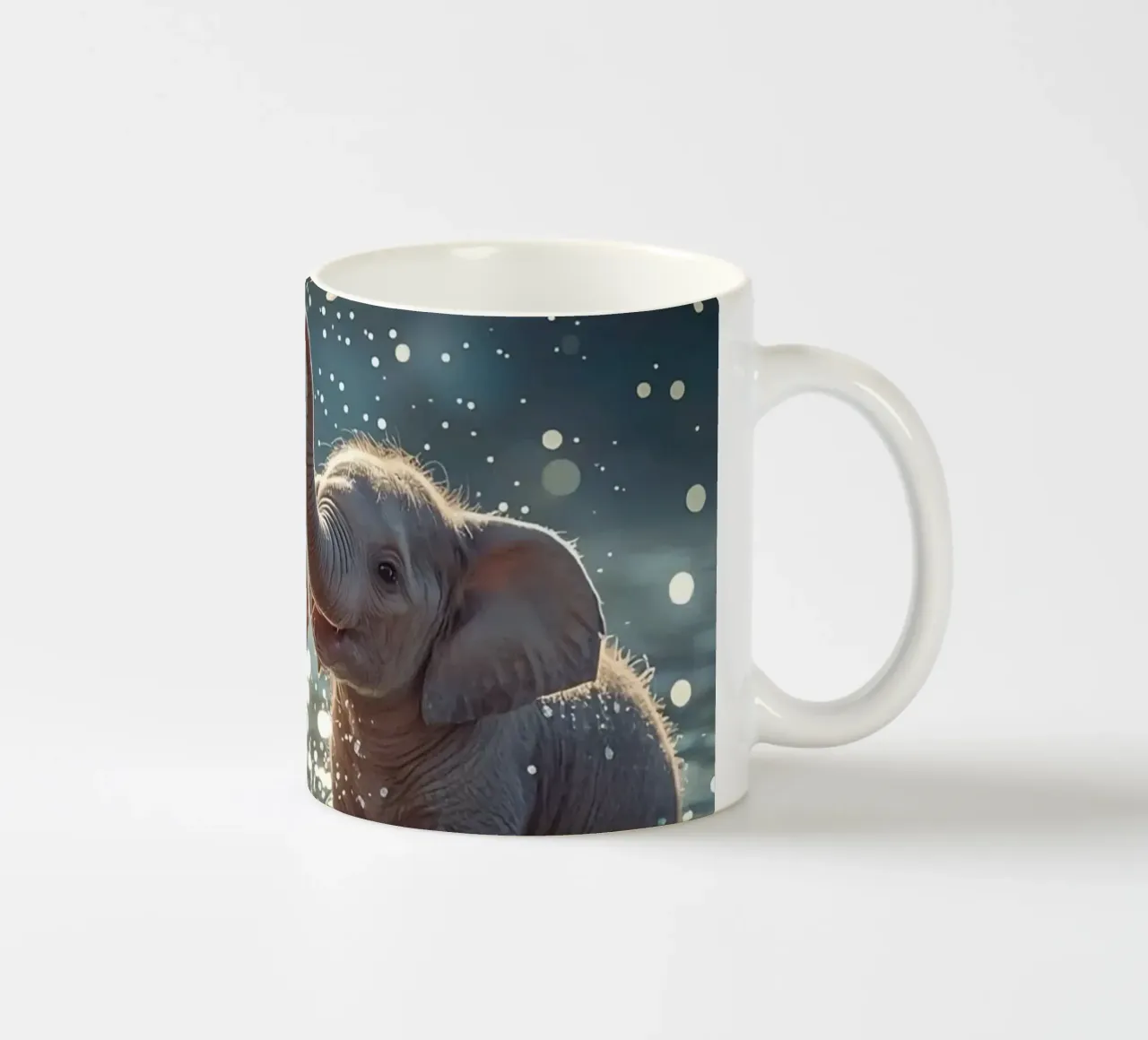 Due cuccioli di elefante che giocano in acqua tazza in ceramica da DesignDoodle