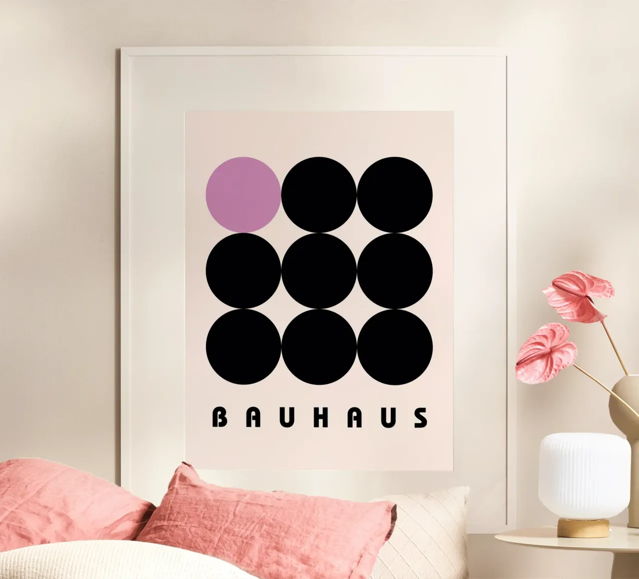Bauhaus Cirkels Minimal Print hahnemühle van Cozy Vibes