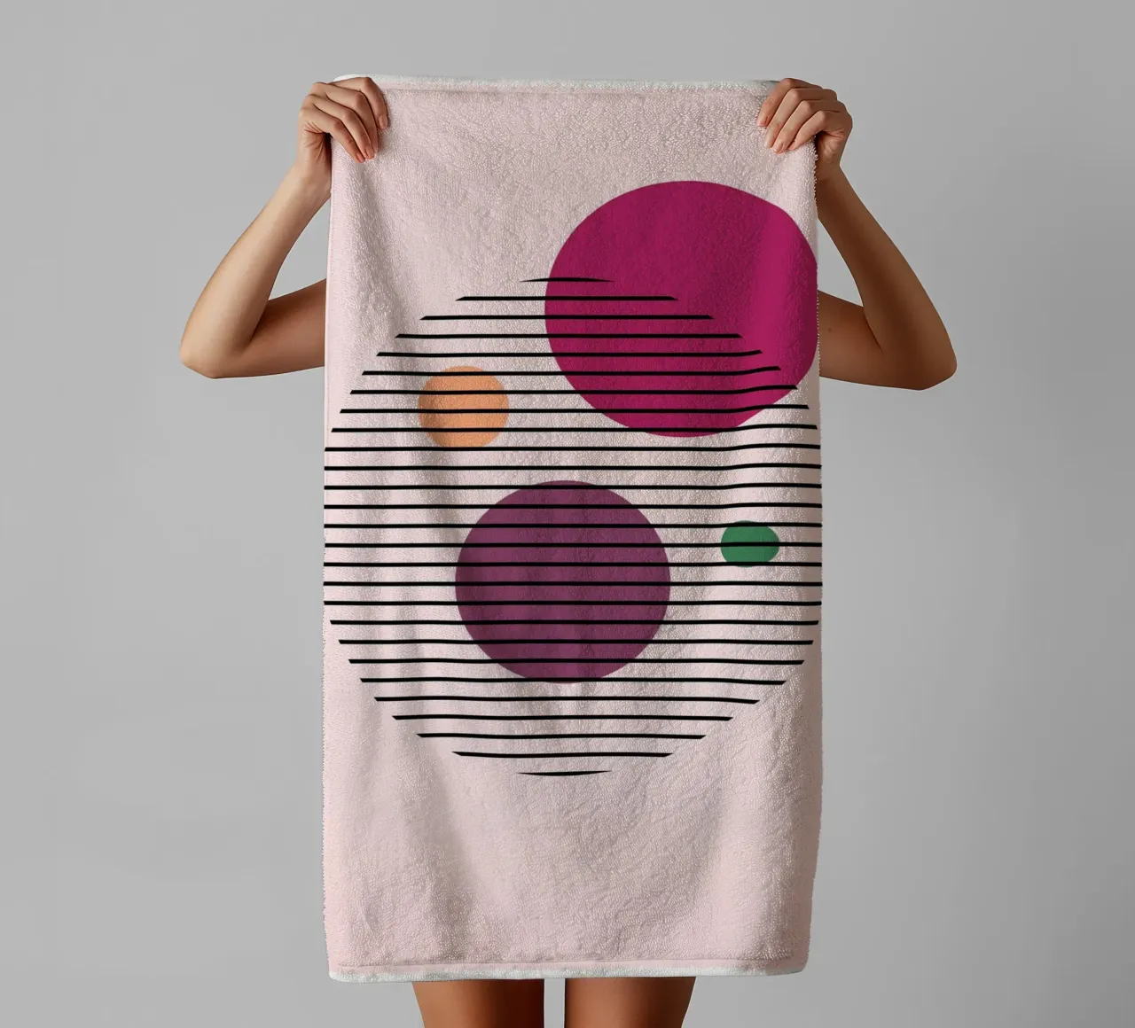 Bauhaus Abstract Circle Print towel by Cozy Vibes