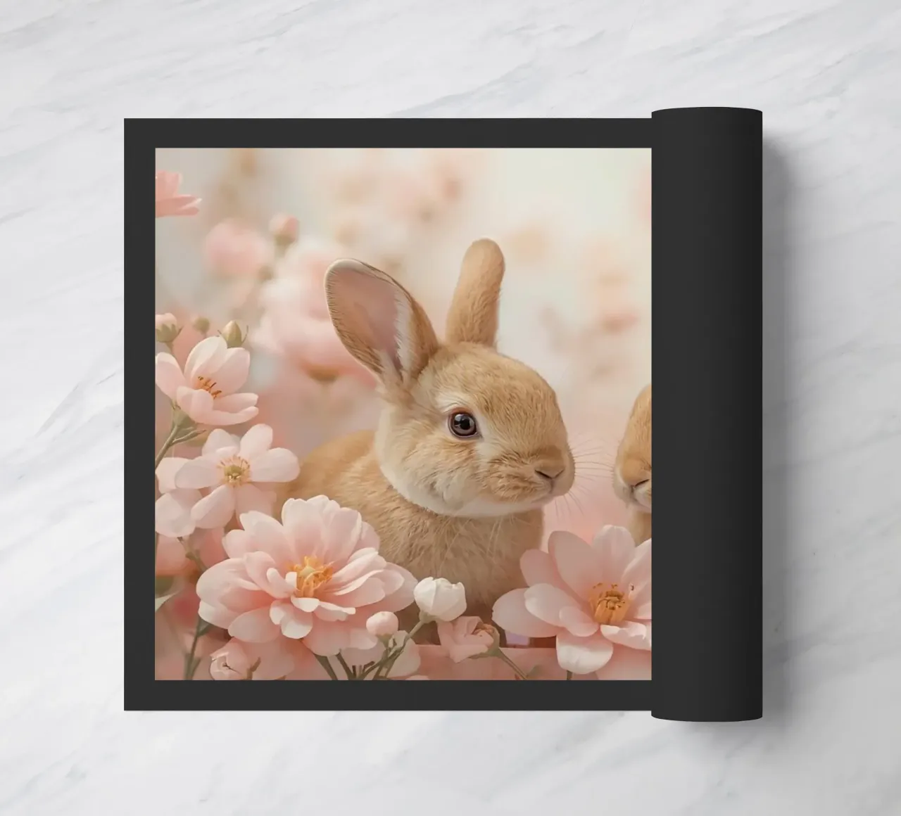 Carino Due conigli in fiori rosa zerbino da DesignDoodle