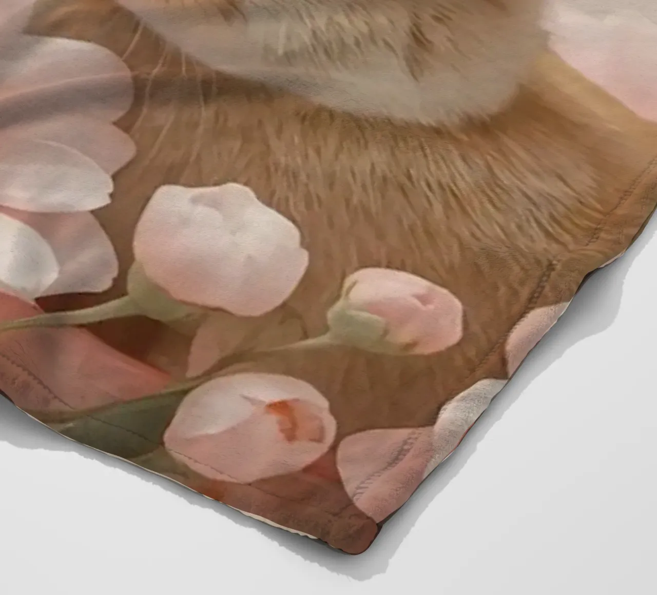 Carino Due conigli in fiori rosa coperta in pile da DesignDoodle