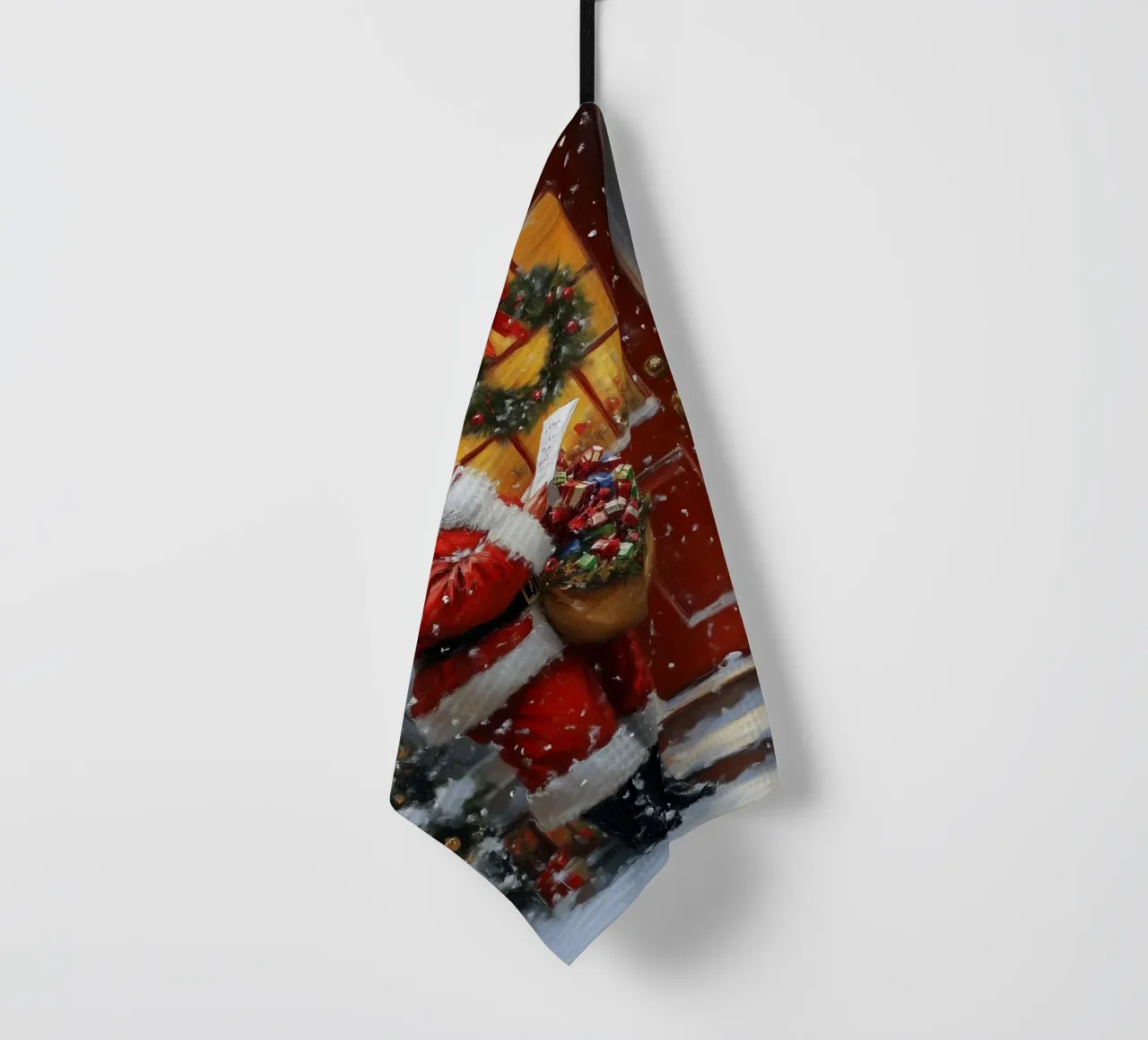 Père Noël Art Print torchon de Cozy Vibes