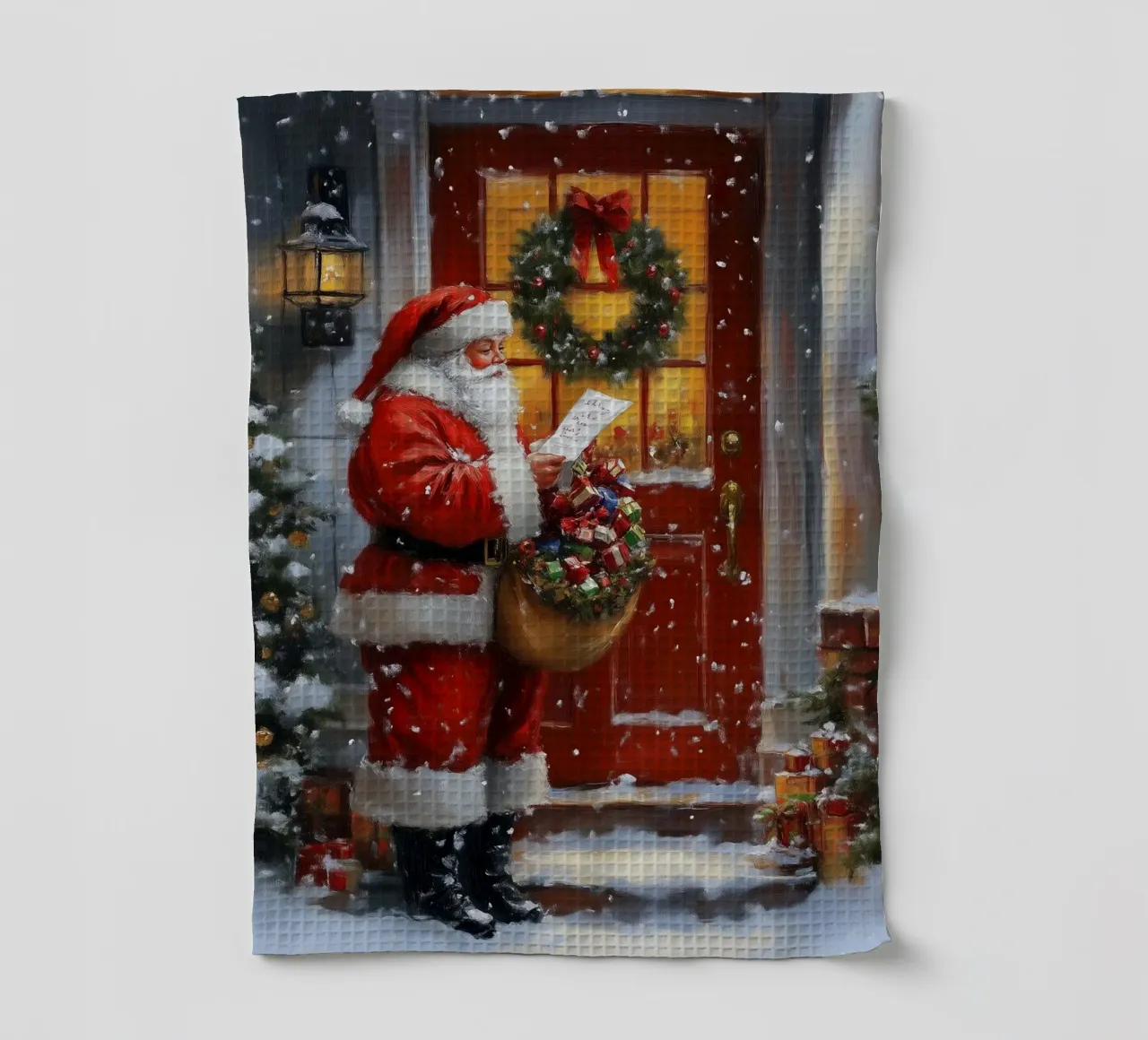Père Noël Art Print torchon de Cozy Vibes