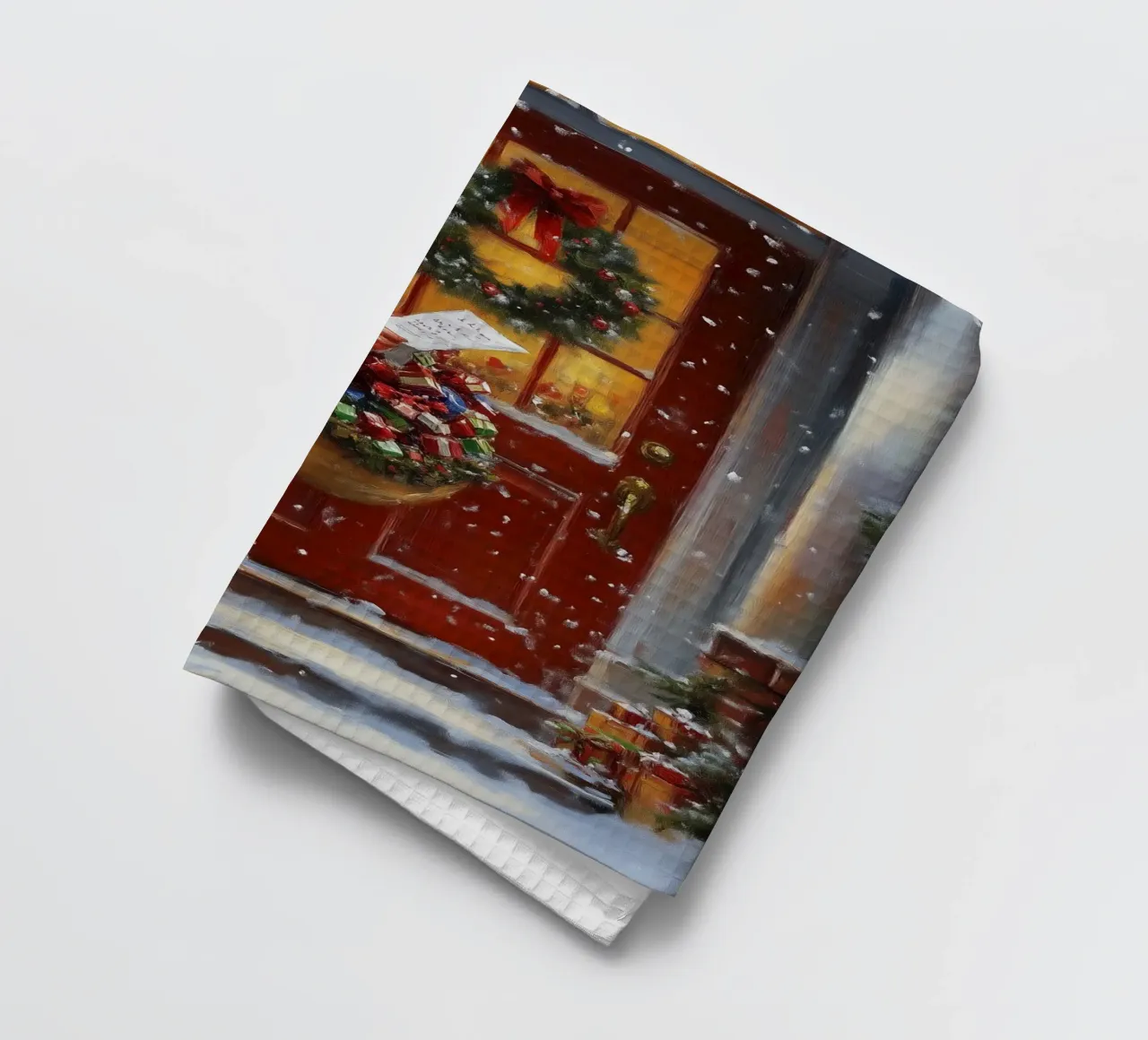 Père Noël Art Print torchon de Cozy Vibes