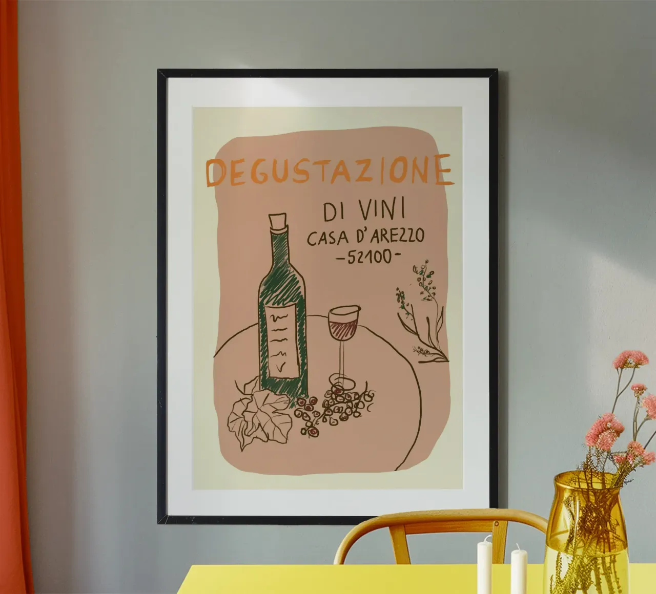 Weinprobe poster con telaio in alluminio da Studio Dolci