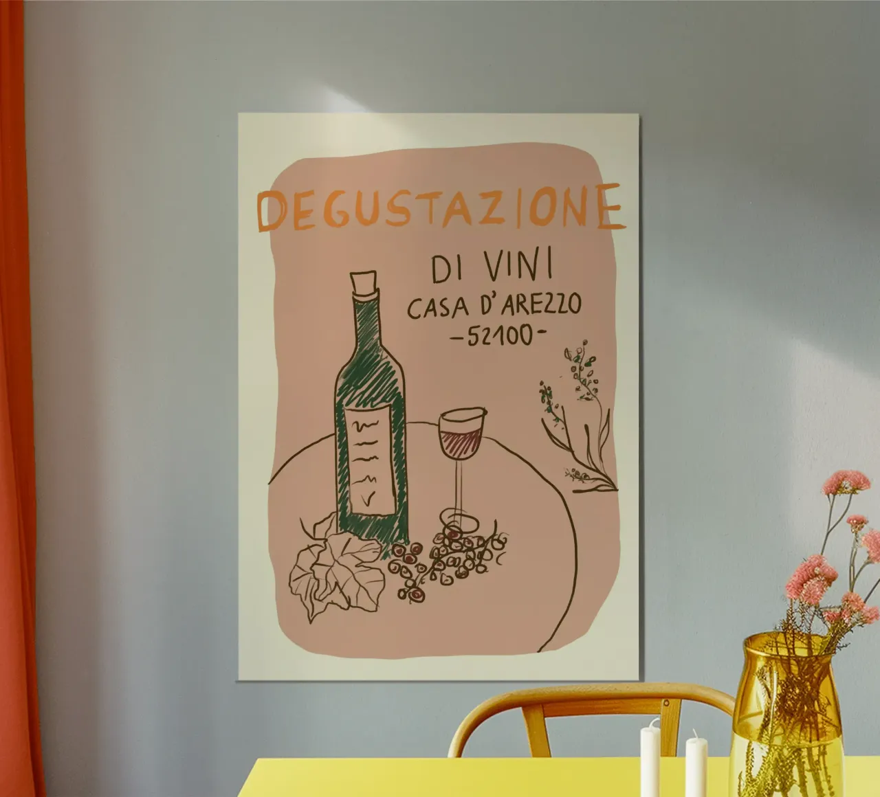 Weinprobe poster con telaio in alluminio da Studio Dolci