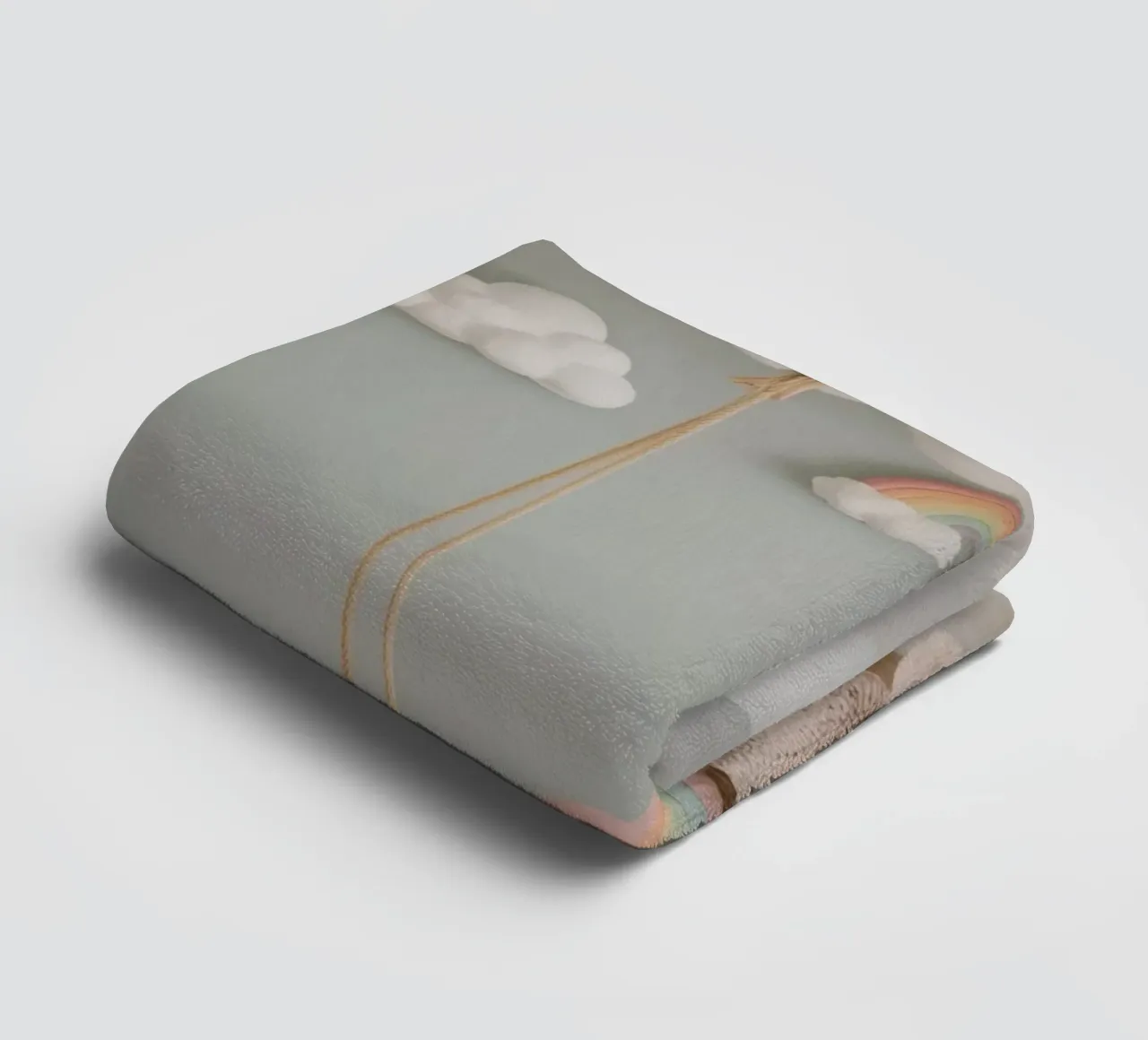 Wall hanging with clouds rainbow and swing towel by DesignDoodle