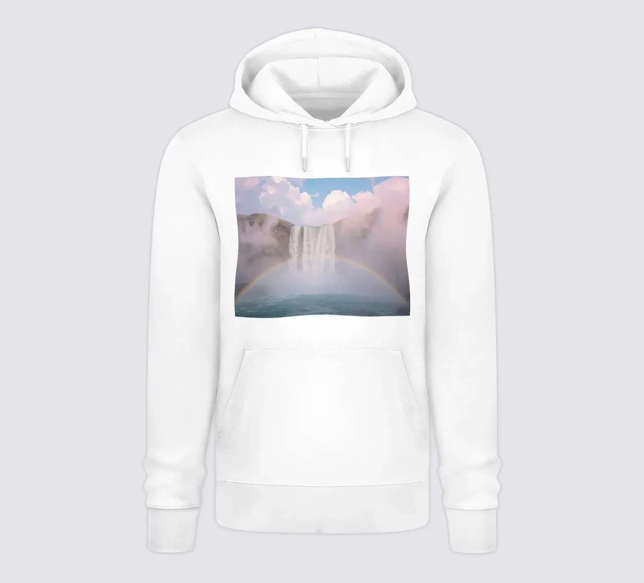 Cascata con arcobaleno e nebbia felpa con cappuccio da DesignDoodle