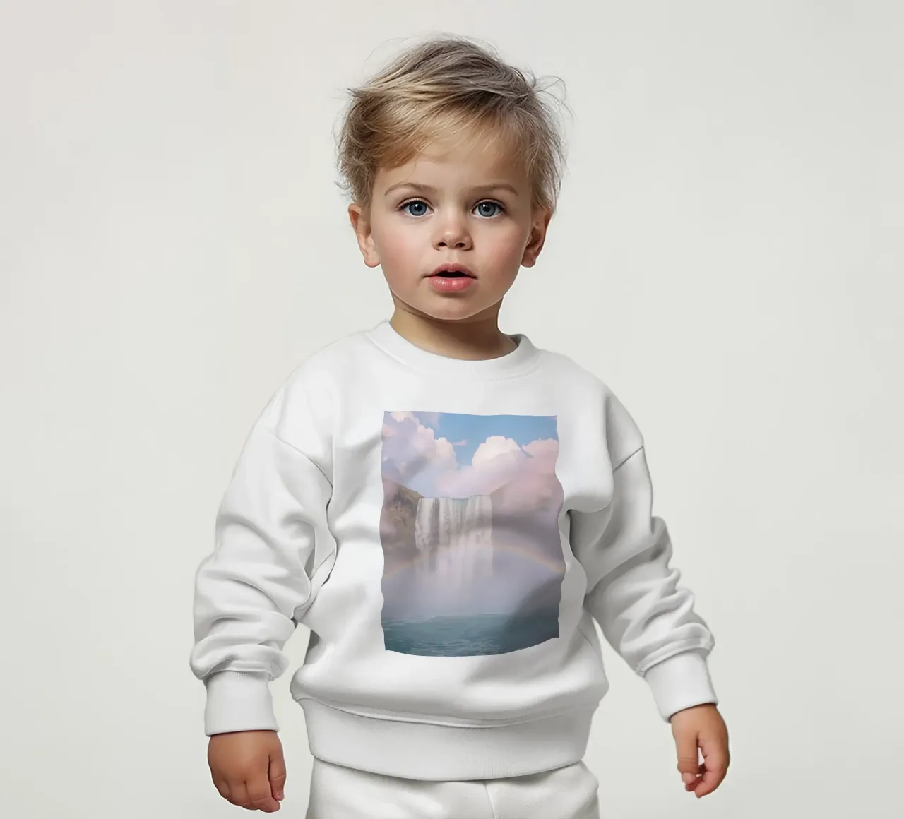 Cascata con arcobaleno e nebbia felpa neonato da DesignDoodle