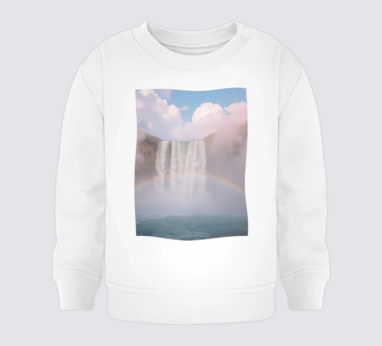 Cascata con arcobaleno e nebbia felpa neonato da DesignDoodle