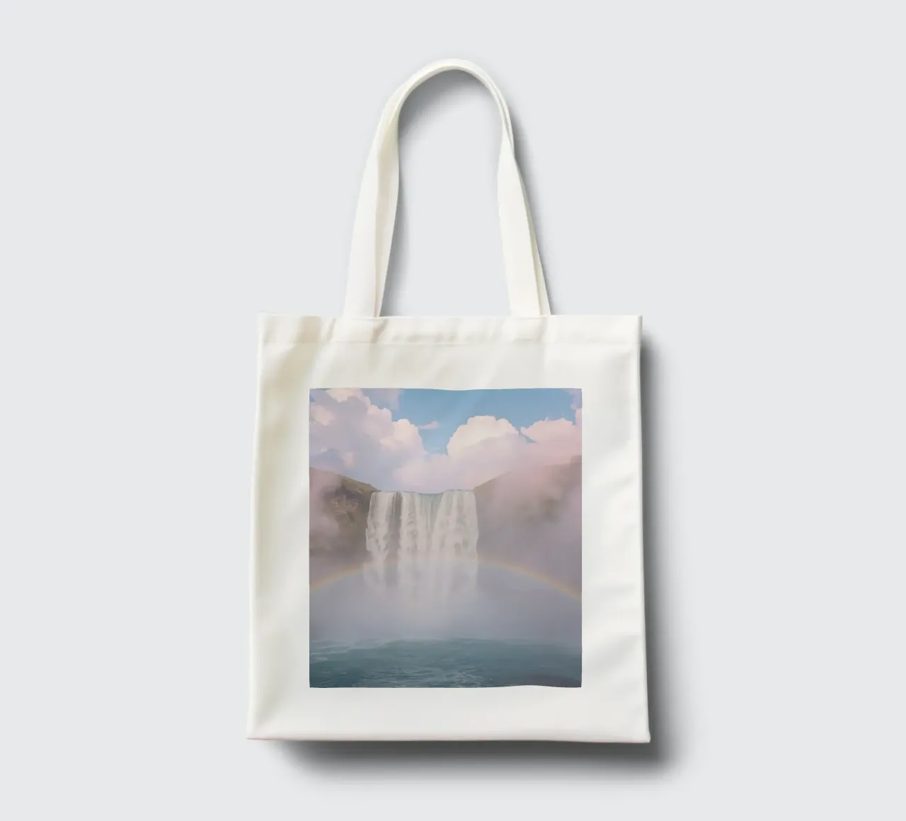 Cascata con arcobaleno e nebbia borsa in juta da DesignDoodle