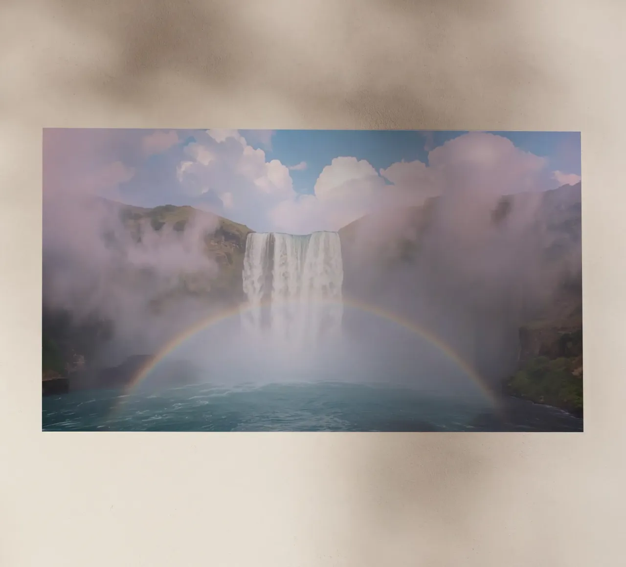 Cascata con arcobaleno e nebbia pellicola backlit da DesignDoodle