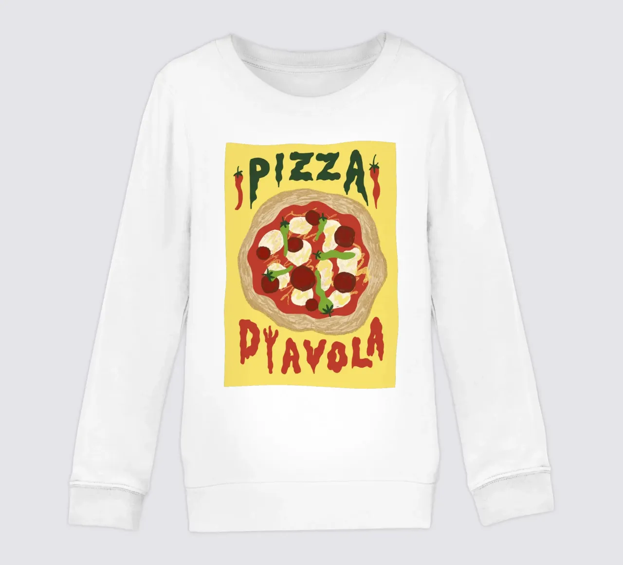 Pizza Diavola felpa bambino da Studio Dolci