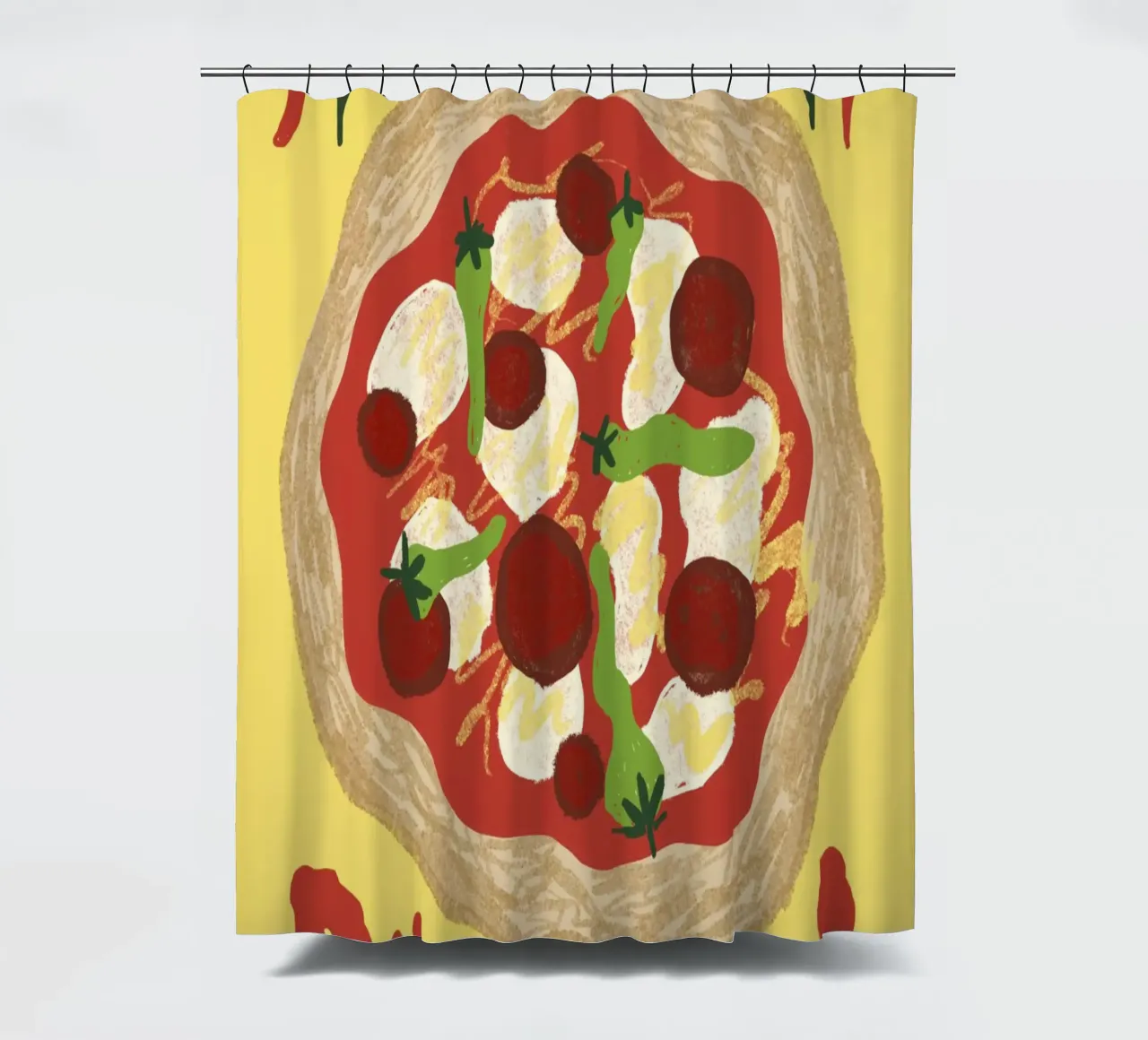 Pizza Diavola shower curtain by Studio Dolci