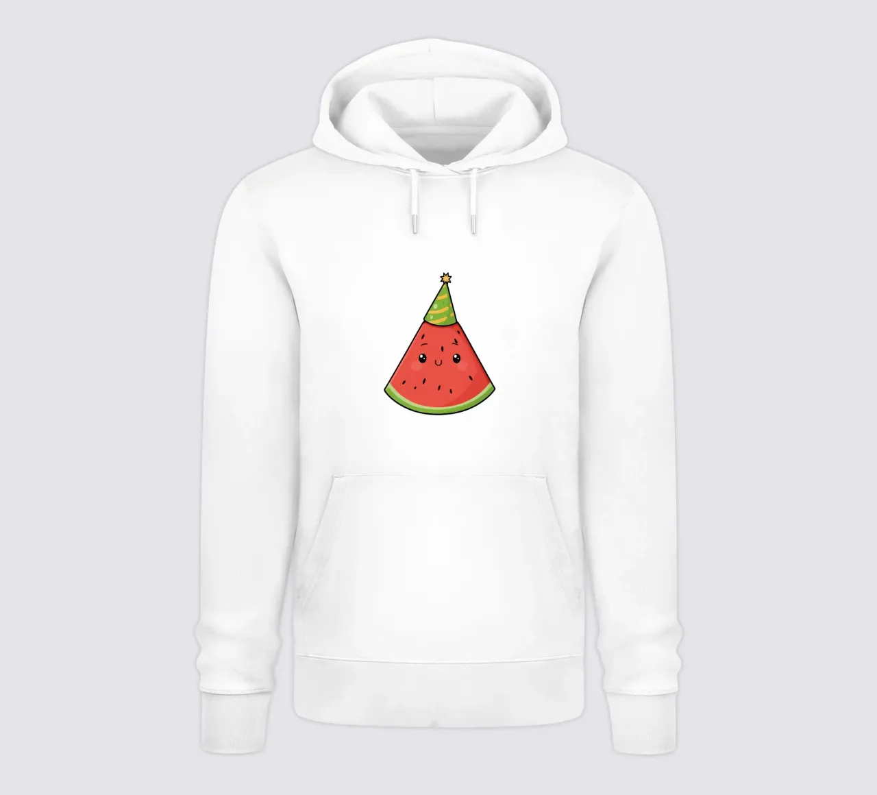 Fetta di cocomero felice con cappello da festa felpa con cappuccio da DesignDoodle