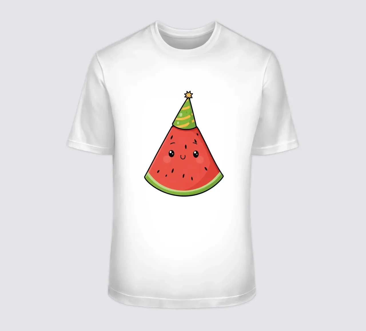 Fetta di cocomero felice con cappello da festa t-shirt da DesignDoodle